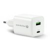 everActive GaN SC-450Q stenski polnilec z USB vtičnico in USB-C PD PPS QC4+ 45W