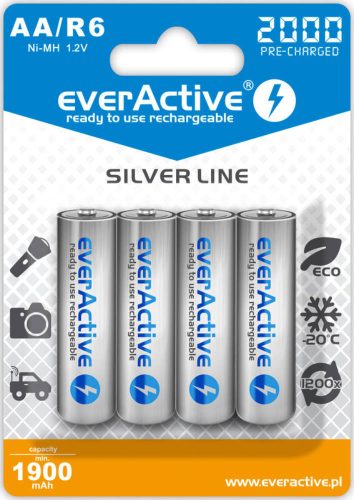 everActive R6 / AA 2000mAh 1,2 V Ni-Mh akumulatorska baterija, 4 kosi