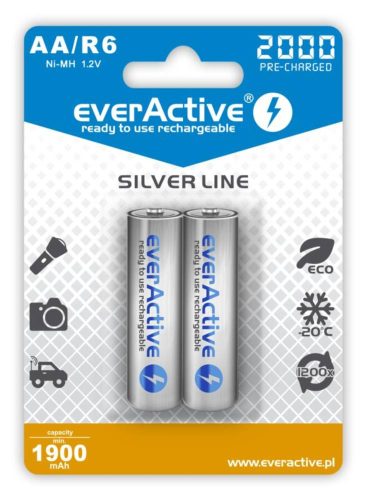 everActive R6 / AA 2000mAh 1,2 V Ni-Mh akumulatorska baterija, 2 kosa