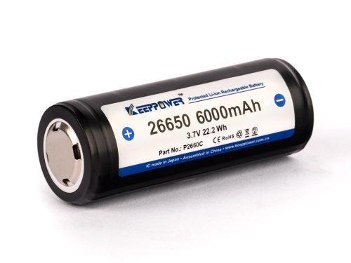 Keeppower 26650 6000mAh zaščitena polnilna Li-ion baterija P2660C